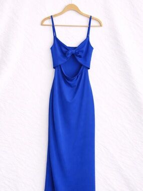 Royal Blue Cutout Midi Dress